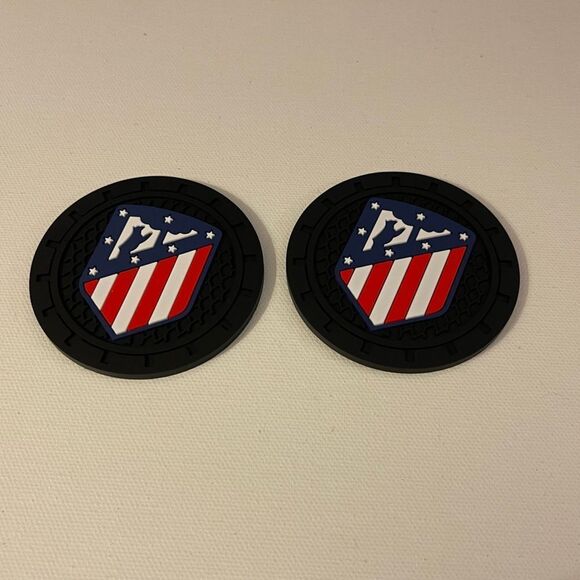 Atletico de Madrid Car Cup Coasters Set of 2 NWT - Picture 4 of 6